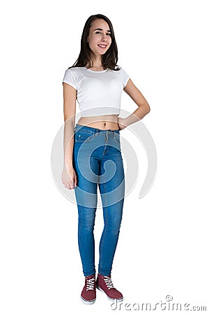 Beautiful girl is proud of herself Stock Photo