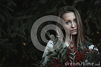 Beautiful girl with sad gaze Stock Photo