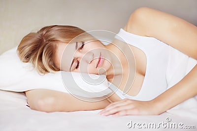 Beautiful girl sleeps Stock Photo