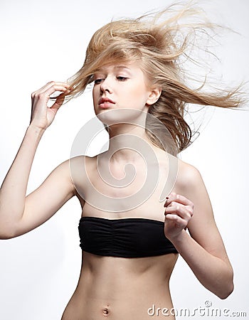 Beautiful girl with a strong and healthy hair Stock Photo
