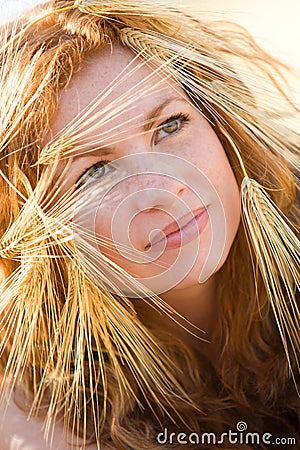 Beautiful girl summer portrait Stock Photo