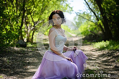 Beautiful girl on a sunny day Stock Photo