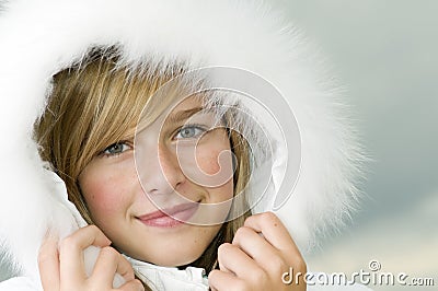 Beautiful girl winter portrait Stock Photo