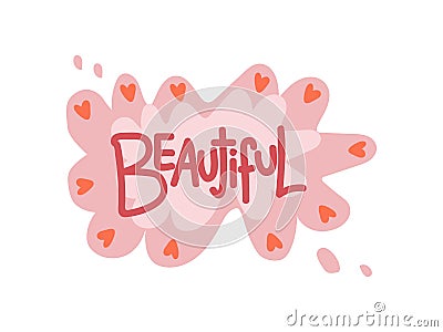 Beautiful, Girlish Pretty Design Element Can Be Used For Greeting Card, Badge, Label, Invitation, Banner Vector Vector Illustration