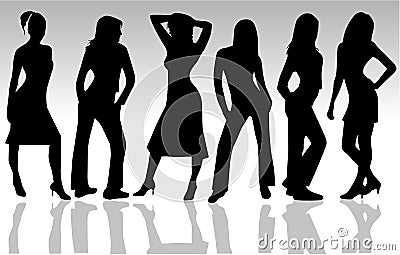 Beautiful girls Vector Illustration