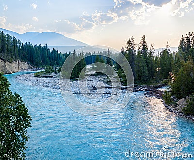 Glacier water river in Canada Stock Photo