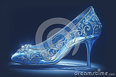 Beautiful glamourous shoe of cinderella princess Stock Photo