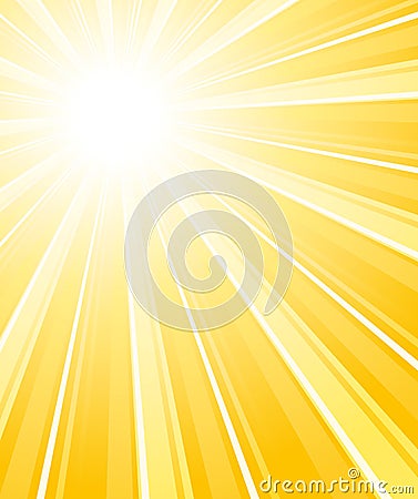 Beautiful glaring sunburst. Vertical background. Vector Illustration