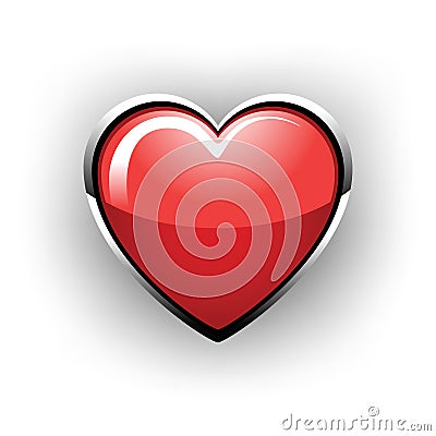 Beautiful glossy heart Vector Illustration