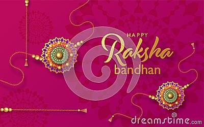 Beautiful gold raksha bandhan greeting card Vector Illustration