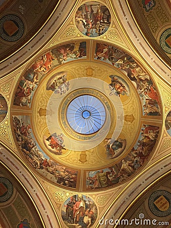 Abstract Religious Ceiling Detail To A European Church Editorial Stock Photo