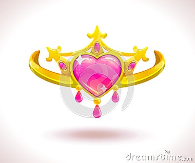 Beautiful golden princess crown Vector Illustration