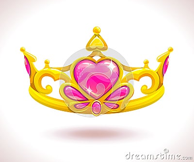 Beautiful golden princess crown Vector Illustration