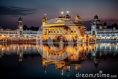 Beautiful golden temple situated in Amritsar, India Stock Photo