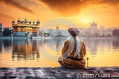 Beautiful golden temple situated in Amritsar, India Stock Photo
