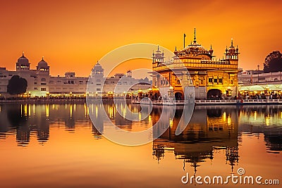 Beautiful golden temple situated in Amritsar, India Stock Photo