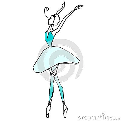 Ballerina. Ballett. Dancing. Cartoon Illustration