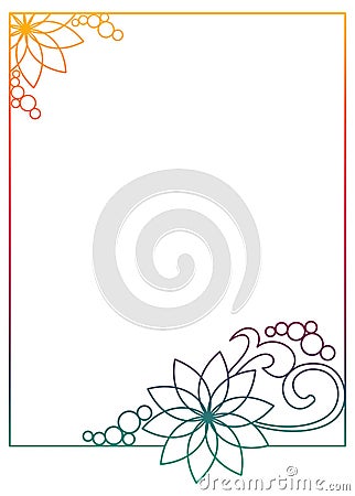 Beautiful gradient frame. Raster clip art. Stock Photo