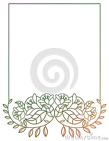 Beautiful gradient frame. Raster clip art. Stock Photo