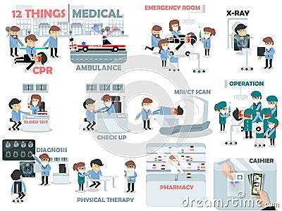 Beautiful graphic design of medical elements Vector Illustration