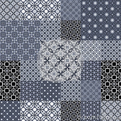 Beautiful seamless pattern from decorative panels. Vector Illustration
