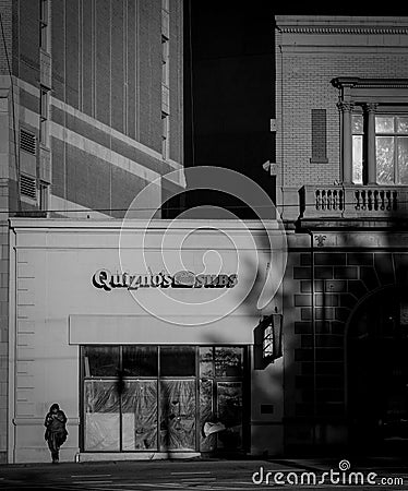 Beautiful grayscale shot of a building in Atlanta Editorial Stock Photo