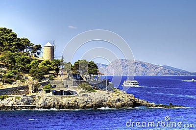 Beautiful Greek island, Hydra Stock Photo