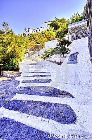 Beautiful Greek island, Hydra Stock Photo