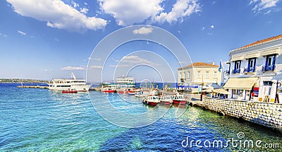 Beautiful Greek Island, Spetses Stock Photo