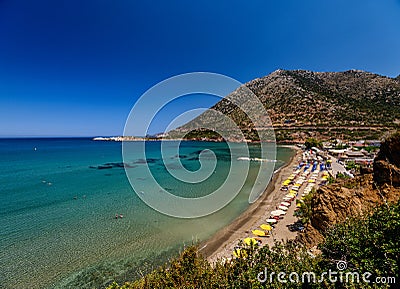 Beautiful greek village Bali with amazing beaches and views on Crete island, Greece Editorial Stock Photo