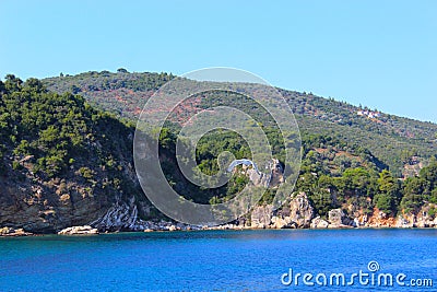 Beautiful Greek wild islands in the Aegean Sea Stock Photo