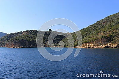 Beautiful Greek wild islands in the Aegean Sea Stock Photo