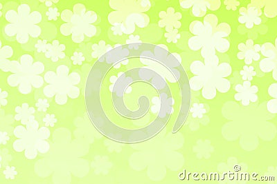 Beautiful Green background with white flowers. Vector flat illustration. Spring Vector Illustration