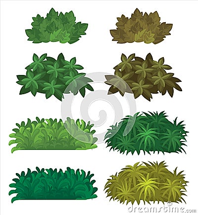 Beautiful green bushes for garden Vector Illustration