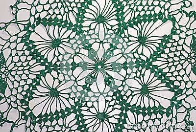 A beautiful green handmade crocheted Stock Photo