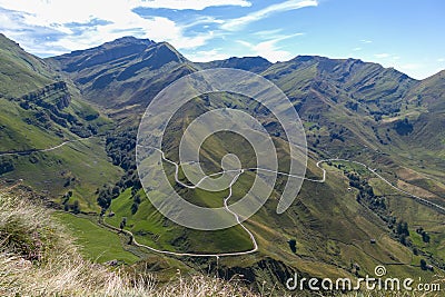 Beautiful green mountains near `la Lunada`, Cantabria, Spain Stock Photo