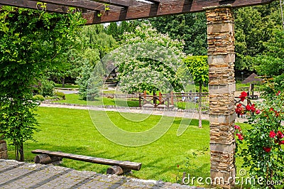 Beautiful green parks for relaxation Stock Photo