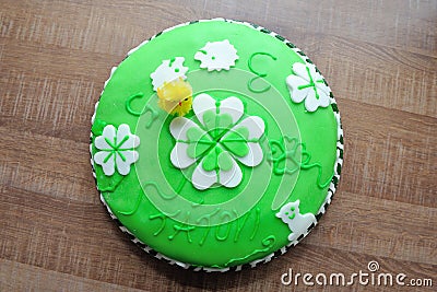 Beautiful green tasty cake Stock Photo