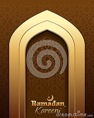 Beautiful greeting card for holy month Ramadan. Vector Illustration