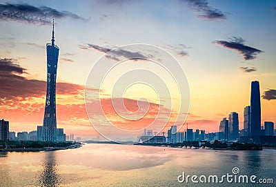 Beautiful guangzhou in sunset Editorial Stock Photo