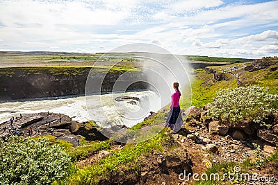 Beautiful Gullfoss waterfall in Iceland. Stock Photo