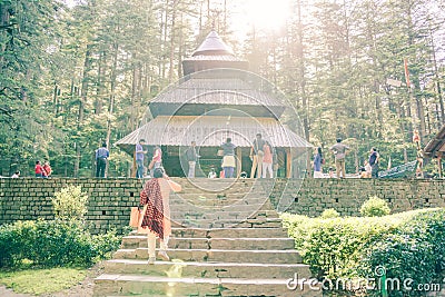 Beautiful Hadimba Devi Temple in Manali, India Editorial Stock Photo
