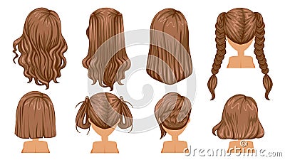 Brown hair Vector Illustration