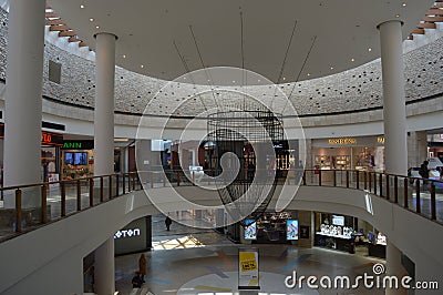 Beautiful hall of shopping center Forum Editorial Stock Photo