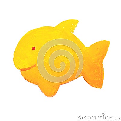 Beautiful hand drawn illustration of tiny yellow fish. Cartoon Illustration