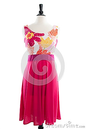 Beautiful handmade dress on manequin Stock Photo