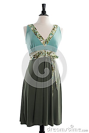 Beautiful handmade dress on manequin Stock Photo