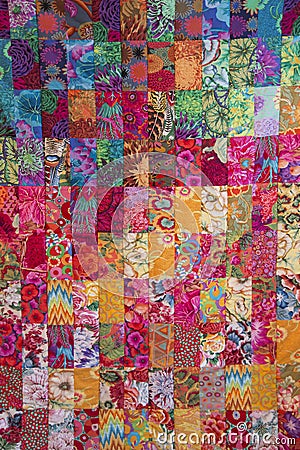 Beautiful handmade quilt Stock Photo