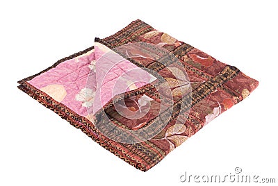 Beautiful handmade quilt. Stock Photo