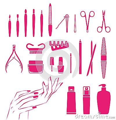 Beautiful hands and nails Vector Illustration